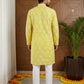 Men’s Cotton Blend Ethnic Printed Kurta Set ( 65KP P 5510Lemon ) [FF] [N-13]