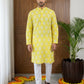 Men’s Cotton Blend Ethnic Printed Kurta Set ( 65KP P 5510Lemon ) [FF] [N-13]