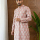 Men’s Cotton Blend Ethnic Printed Kurta Set ( 65KP P 5510Peach ) [FF] [N-13]
