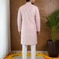 Men’s Cotton Blend Ethnic Printed Kurta Set ( 65KP P 5510Pink ) [FF] [N-13]