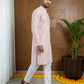 Men’s Cotton Blend Ethnic Printed Kurta Set ( 65KP P 5510Pink ) [FF] [N-13]