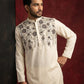 Men’s Cotton Blend Embroidered Festive Kurta Set ( 65KP P 5511Cream ) [FF] [A-1-3]