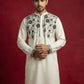 Men’s Cotton Blend Embroidered Festive Kurta Set ( 65KP P 5511Cream ) [FF] [A-1-3]