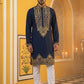 Men’s Japanese Embroidered Kurta Set ( 65KP P 5512Navy )