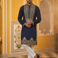 Men’s Japanese Embroidered Kurta Set ( 65KP P 5512Navy )