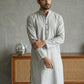 Woven Design Kurta Pyjama Set for Men ( 65KP P 5518Grey ) [FF] [H-8]