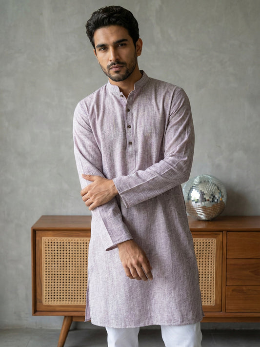 Woven Design Kurta Pyjama Set for Men ( 65KP P 5518Purple ) [FF] [H-8]