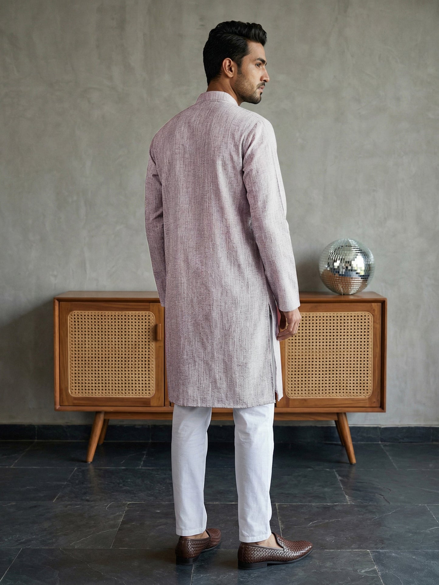Woven Design Kurta Pyjama Set for Men ( 65KP P 5518Purple ) [FF] [H-8]