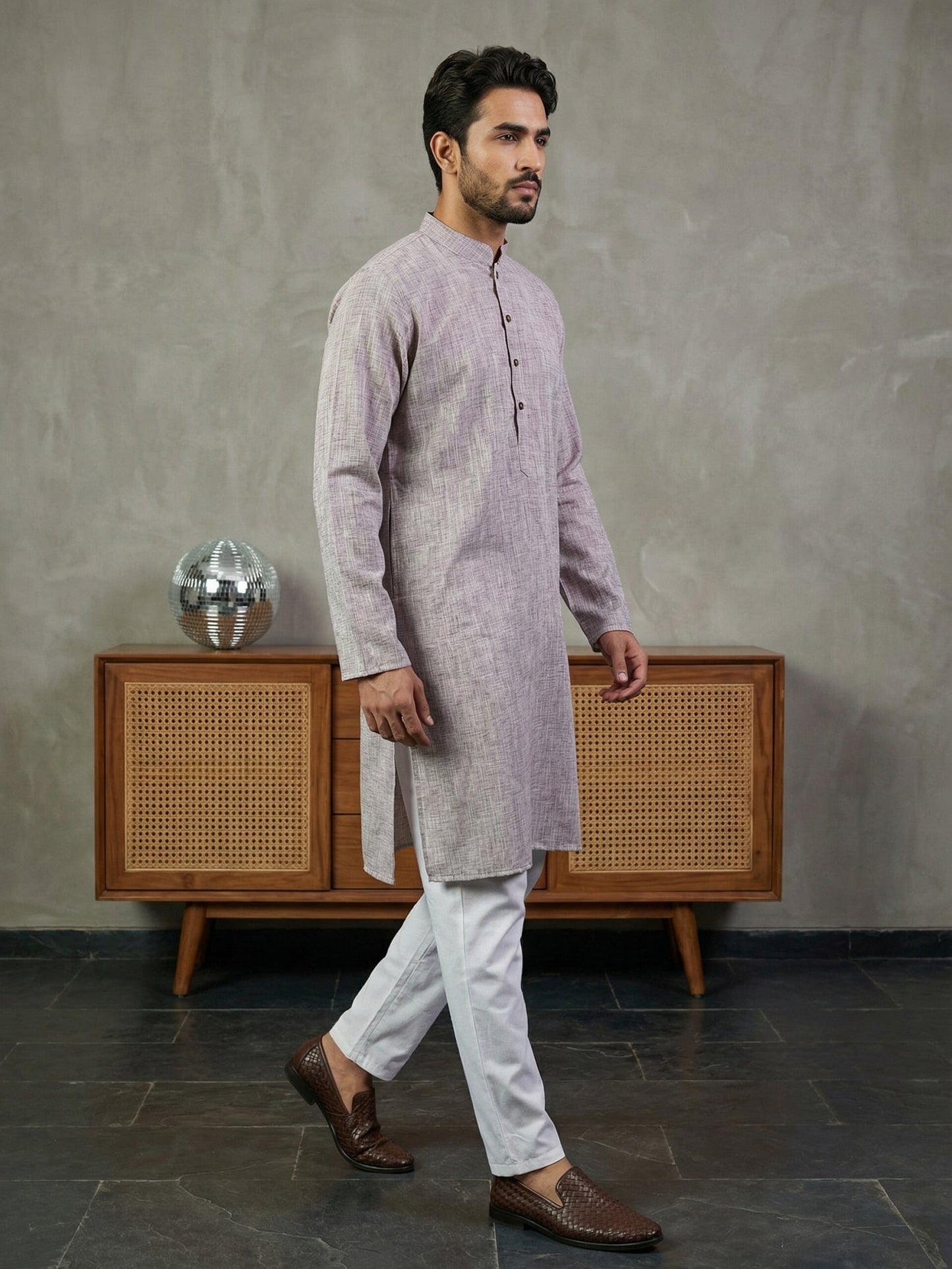 Woven Design Kurta Pyjama Set for Men ( 65KP P 5518Purple ) [FF] [H-8]