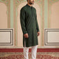 Japanese Embroidered Festive Kurta Set for Men ( 65KP P 5519Olive ) [FF] [P-6]
