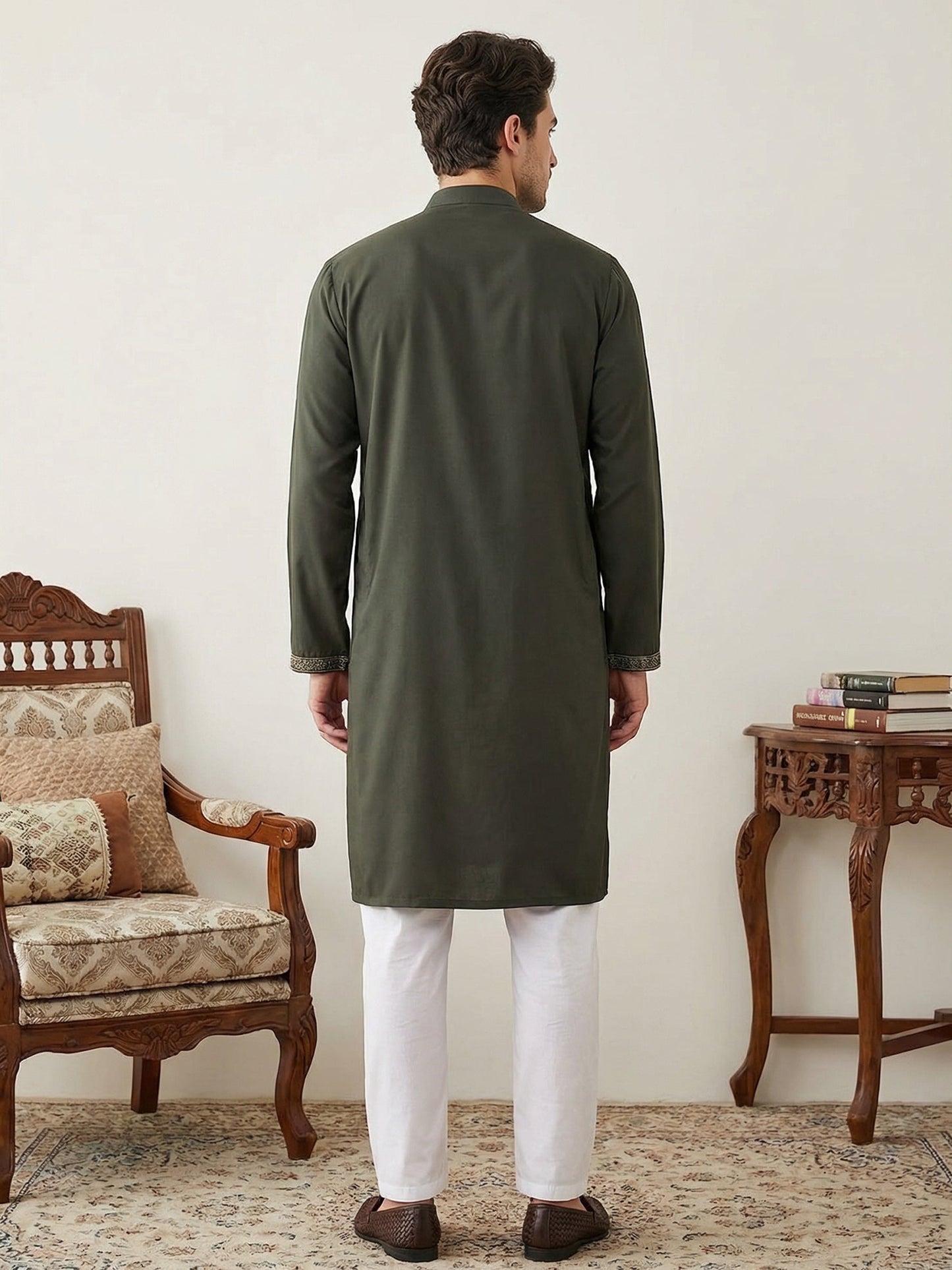 Japanese Embroidery Traditional Kurta Set ( 65KP P 5520Grey ) [FF] [B-1-2]