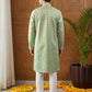 Woven Design Cotton Jacquard Kurta Set ( 65KP P 5521Green ) [FF] [P-10]