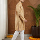 Woven Design Cotton Jacquard Kurta Set ( 65KP P 5521Orange ) [FF] [P-10]