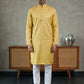 Woven Design Cotton Jacquard Kurta Set ( 65KP P 5521Yellow ) [FF] [P-10]