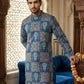 Abstract Floral Printed Kurta Pyjama Set ( 65KP P 5524Blue )