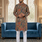Paisley Printed Kurta Pyjama Set ( 65KP P 5524Brown )