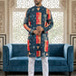 Geometric Printed Kurta Pyjama Set ( 65KP P 5524Navy )