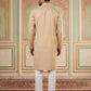 Men Silk Blend Embroidered Kurta Pyjama Set ( 65KP P 5525Peach )
