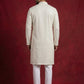 Ivory Sequins Embroidered Kurta Pyjama Set ( 65KP P 5526Cream ) [FF] [B-5]
