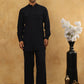 Men’s Ethnic Viscose Rayon Kurta Set with Front Placket ( 65KP 5527Black )