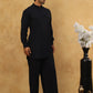Men’s Ethnic Viscose Rayon Kurta Set with Front Placket ( 65KP 5527Black )