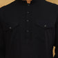Men’s Ethnic Viscose Rayon Kurta Set with Front Placket ( 65KP 5527Black )