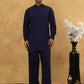 Men’s Ethnic Viscose Rayon Kurta Set with Front Placket ( 65KP 5527Navy )