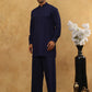 Men’s Ethnic Viscose Rayon Kurta Set with Front Placket ( 65KP 5527Navy )