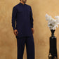 Men’s Ethnic Viscose Rayon Kurta Set with Front Placket ( 65KP 5527Navy )