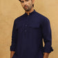 Men’s Ethnic Viscose Rayon Kurta Set with Front Placket ( 65KP 5527Navy )