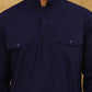 Men’s Ethnic Viscose Rayon Kurta Set with Front Placket ( 65KP 5527Navy )