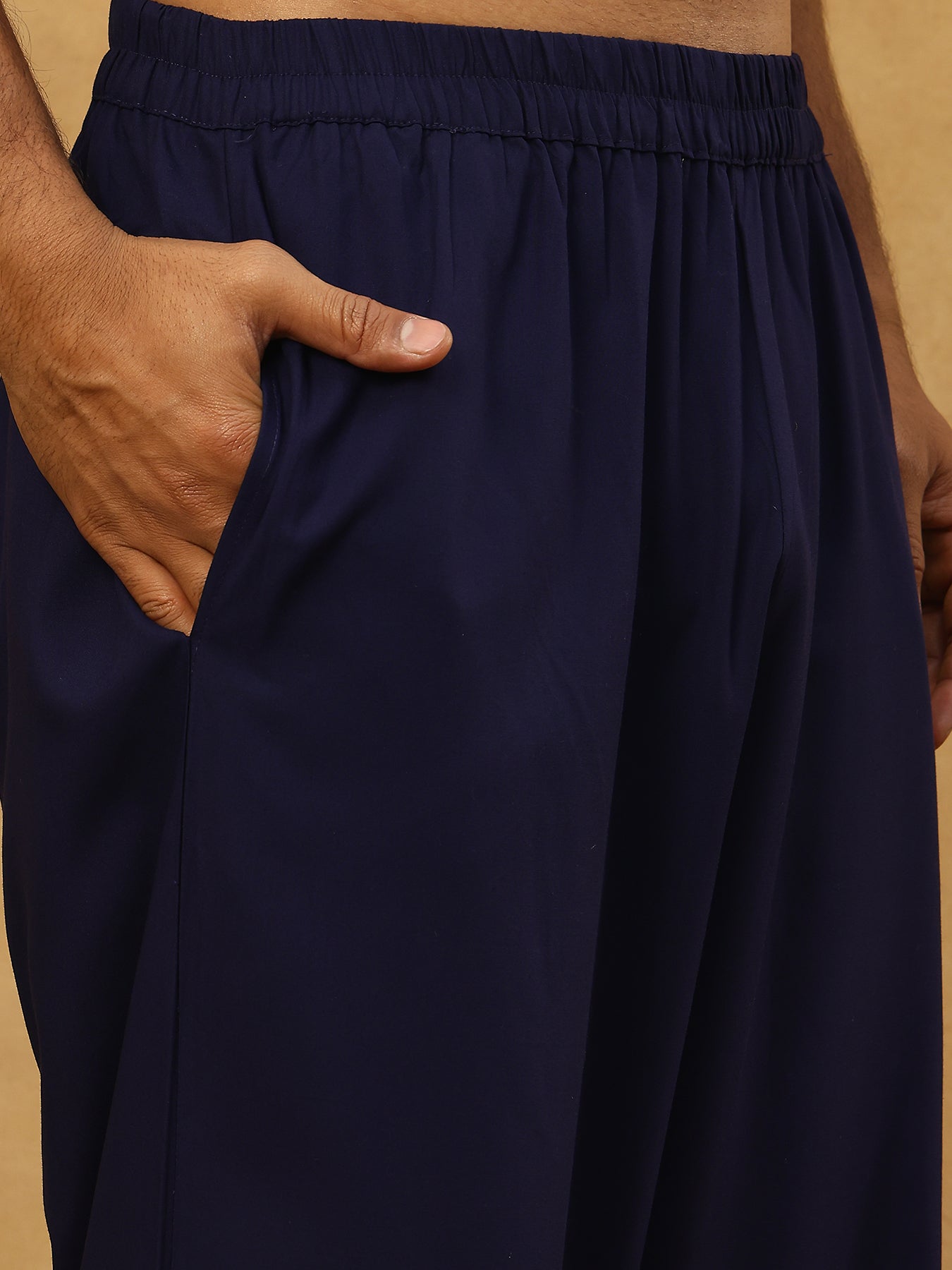 Men’s Ethnic Viscose Rayon Kurta Set with Front Placket ( 65KP 5527Navy )