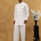 Men’s Ethnic Viscose Rayon Kurta Set with Front Placket ( 65KP 5527White )