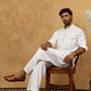 Men’s Ethnic Viscose Rayon Kurta Set with Front Placket ( 65KP 5527White )