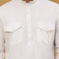 Men’s Ethnic Viscose Rayon Kurta Set with Front Placket ( 65KP 5527White )