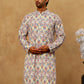 Men’s Printed & Embroidered Kurta Set ( 65KP P 5529Multi )