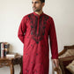 Men’s Classic Silk Blend Kurta & Korean Pants with Rich Embroidery
