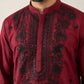 Men’s Classic Silk Blend Kurta & Korean Pants with Rich Embroidery