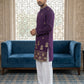 Men’s Classic Kurta Set with Rich Hemline Embroidery ( 65KP P 5531Purple )