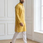 Men’s Printed Cotton Blend Kurta Set ( 65KP P 5532Yellow )