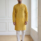 Men’s Printed Cotton Blend Kurta Set ( 65KP P 5532Yellow )