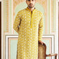 Floral Embroidered Viscose Rayon Kurta Set ( 65KP P 5533Mustard )