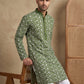 Floral Embroidered Viscose Rayon Kurta Set ( 65KP P 5533Olive )