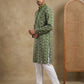 Floral Embroidered Viscose Rayon Kurta Set ( 65KP P 5533Olive )
