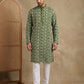 Floral Embroidered Viscose Rayon Kurta Set ( 65KP P 5533Olive )