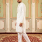 Men’s Cotton Blend Embroidered Kurta Set ( 65KP P 5537White )