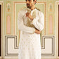 Men’s Cotton Blend Embroidered Kurta Set ( 65KP P 5537White )