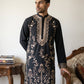 Men’s Japanese Fabric Embroidered Kurta with Korean Pants