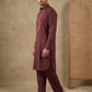 Premium Japanese Embroidery Pathani Kurta Set ( 65KP 5539Maroon )