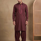 Premium Japanese Embroidery Pathani Kurta Set ( 65KP 5539Maroon )